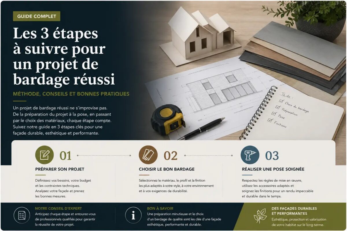 Bardage extérieur en lames de bois clair sur la façade d'une maison contemporaine